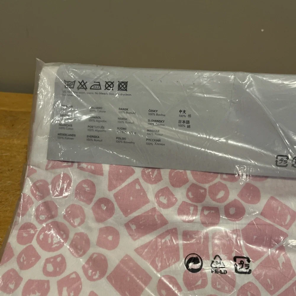 IKEA Curtain Panel Varen Nina Roeraade White Pink 59